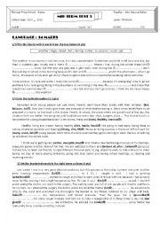 English Worksheet: mid term test 3 7th form