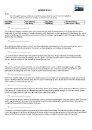 English Worksheet: Extreme sports - matching activity