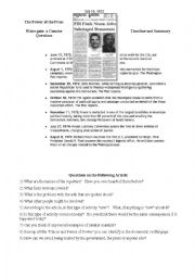 English Worksheet: Watergate: The Power of the Press