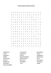 Adjectives word search