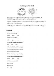 English Worksheet: the frog