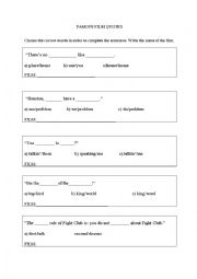 English Worksheet: movie quotes