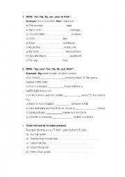 English Worksheet: Possessives