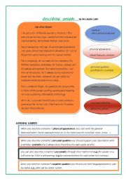 English Worksheet: describing people