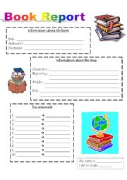 English Worksheet: Book report