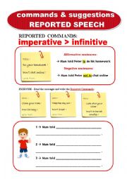 English Worksheet: REPORTED  COMMANDS