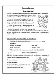 English Worksheet: Gingerbread Man