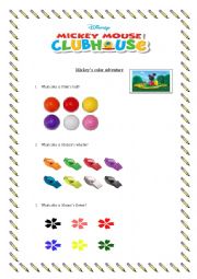 English Worksheet: Mickey Mouse Clubhouse - Mickeys color adventure
