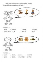 English Worksheet: Tick the animals you can see