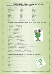 English Worksheet: Pronouns-Verb to be