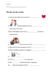 English Worksheet: Vocabulary test