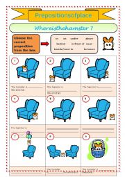 English Worksheet: Prepositions of place