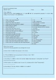 Hotel Transylvania 1 worksheet