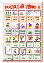 English Worksheet: IRREGULAR VERBS - POSTER 2