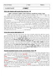 English Worksheet: language excercises
