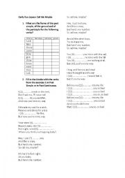 English Worksheet: Call me maybe song