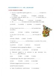 English Worksheet: ADVANCED VOCABULARY - ALCE