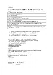 English Worksheet: NUMBERS