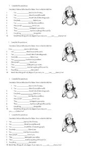 English Worksheet: will for predictions