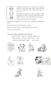 English Worksheet: House chores