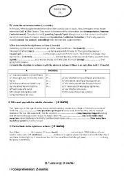 English Worksheet: test 2nd year eco