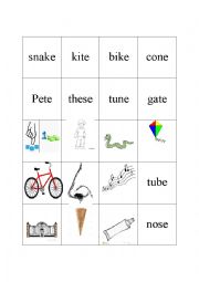 English Worksheet: Long vowel memory game