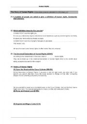 English Worksheet: Story of Human Rights