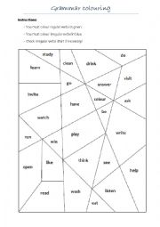 English Worksheet: Grammar colouring