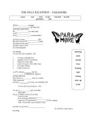 English Worksheet: The only exception - Paramore