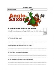 The Anglo-Saxons History Test