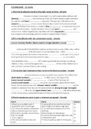 English Worksheet: MID TERM TEST