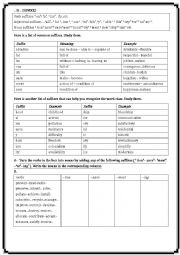 English Worksheet: word formation: suffixes - grammar worksheets