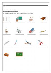 English Worksheet: School objects