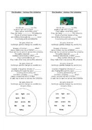 English Worksheet: Across the Universe