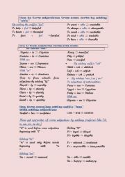 English Worksheet: suffix formation