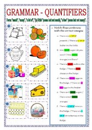 English Worksheet: QUANTIFIERS - FORM AND USE