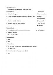 English Worksheet: asking permission