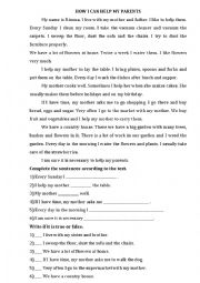 English Worksheet: household duties