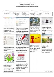 English Worksheet: Words Related to Personal Schedules