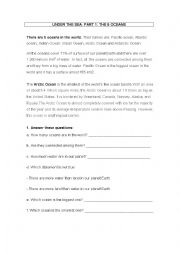 English Worksheet: CLIL PROJECT ABOUT OCEANS