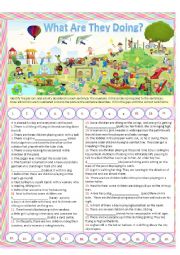 English Worksheet: What are they Doing In the Park? 