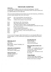 English Worksheet: Telephone English