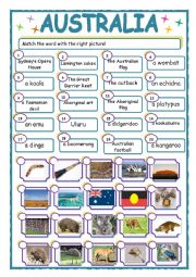 Australia :vocabulary worksheet