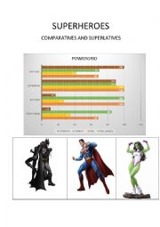 English Worksheet: superheroes: comparatives and superlatives.
