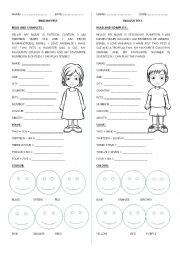 English Worksheet: Elementary Test