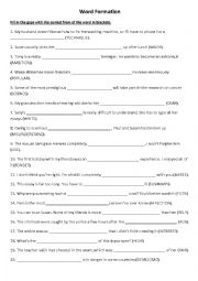 English Worksheet: Word Formation