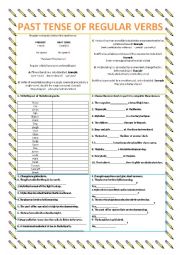 PAST TENSE OF THE REGULAR VERBS