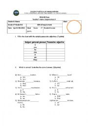 quiz possessive adjectives