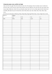 English Worksheet: Long vowel e rhymes