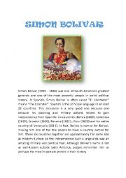 English Worksheet: Simon Bolivar